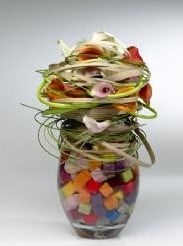 [A-003336] Oasis® Rainbow Mini Cubes Harlequin 50 stuks gekleurd steekschuim