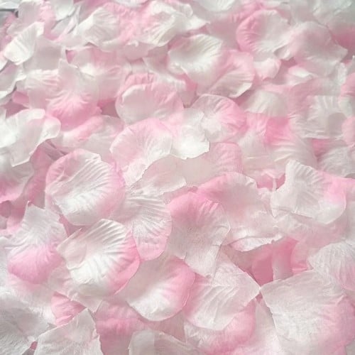[A-023610] Blad Zijden blaadjes rozenblaadjes Roze Wit per pakje