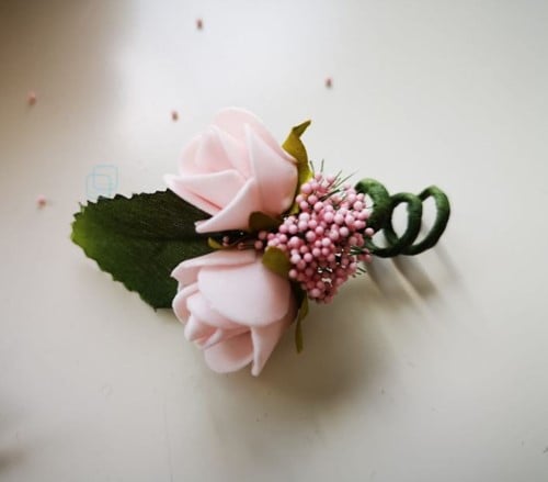 [A-023088] Corsage Simply OudRoze en blaadje Maatwerk