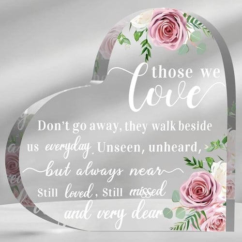 [A-025885] Hart van Epoxy met Bloemen Those we Love 10*1 cm Persoonlijk aandenken