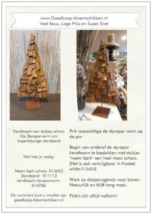 [A-016972] DIY Werkbeschrijving Kerstboom Styropor schors op voet 