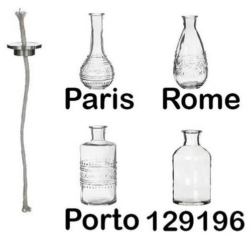 [A-024077] Ronde lont met plaatje voor olielamp fles Paris Porto Rome