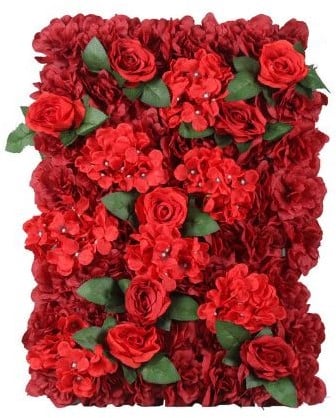 [A-024002] Flowerwall 40x60 cm 3D Rood met Groen Kant en Klaar