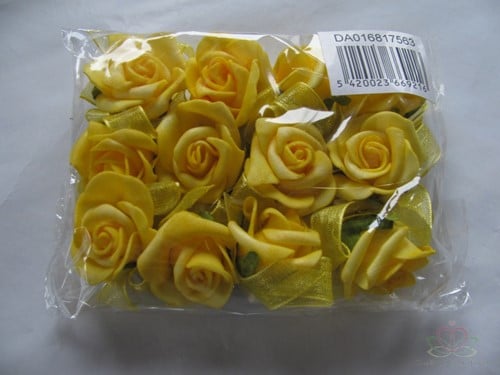 [A-009335] Mini Foam Roos Geel Zelfklevend 2 cm Pak