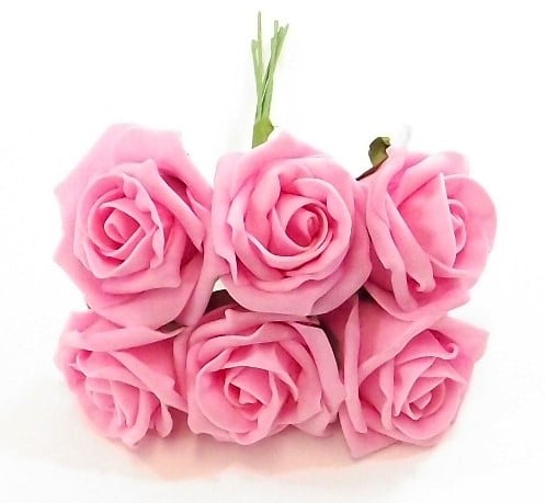 [A-013920] Foamroos Princess Kleurvast Antique Hard Roze 6 cm Bundel 6 stuks