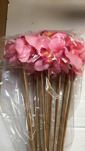 [A-019735] Bijsteker Orchidee op stok Roze per stuk